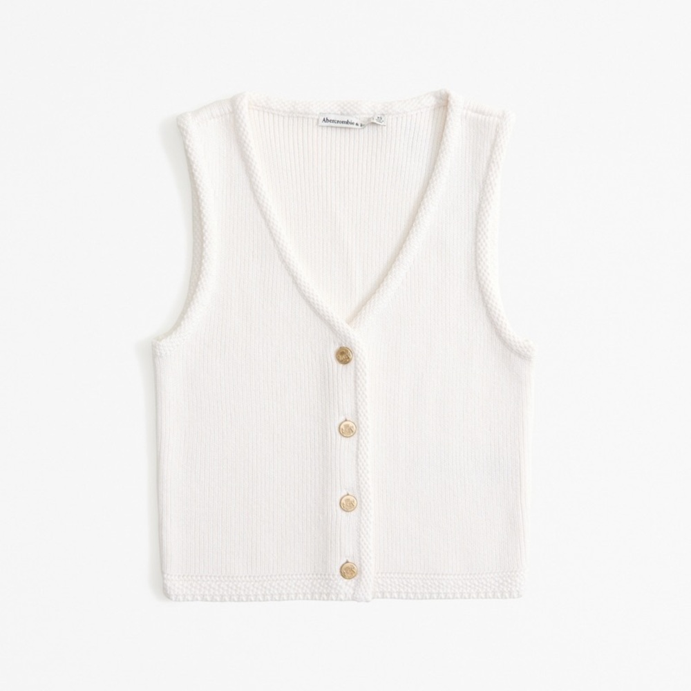 Abercrombie & Fitch Cream Knit Tank Top Vest